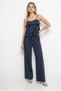 Women's Indigo Strap Ruffle Detailed Blouse Loose Pants Modal Set Dt261010 60286383 - 3
