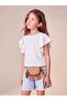 Girl's Premium Quality Flywheel Sleeve Blouse Tshirt White