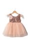 Girl's Sequined and Glittered Evening Dress Cotton Fabric for 2-5 Years Old - 3