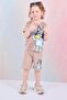 Printed Boys' T-Shirt and Shorts Set - 1077
