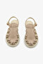 Beige Genuine Leather Suede Gladiator Women's Sandals - 4
