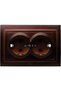 Zena double socket with grounding, mahogany shade