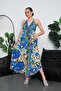 Women's Halter Neck Detailed Backless Slit Long Oversize Dress 260680-260681-260682 - 2