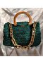 Emerald green crochet bag - 4