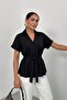 Women Shirt Short Sleeve Belted Button down Patterned Oversize Slim Flowy Shirt