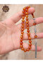 Honey Color Silver Tassel Globe Cut Faceted Amber Prayer Beads 201025685 - 2