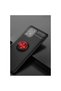 Samsung Galaxy A91 / S10 Lite Case Range Silicone with Ring - Black-Red - 2