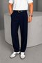 Men's Navy Blue Pleated Detail Timeless Design Premium Fabric Trousers - 3