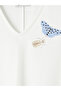 Lcw Everyday White V-Neck Stoned Soft Touch Women's T-Shirt - 5