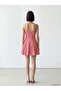 Lcw Comfort Red Plaid Rope Strap Peplum Mini Dress - 5