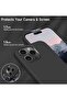 iPhone 16 Pro Max Soft Liquid Silicone Case - Shockproof Full Body Protection with Matte Finish & Microfiber Lining (Black) - 3