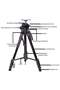 KP-2254 Professional Aluminum Tripod Monopod for All DSLR Cameras (Black) - 4
