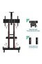 Rolling TV Stand with Lockable Wheels for 55-80 Inch Plasma LCD LED Flat or Curved Screen TVs - 3