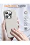 iPhone 16 Pro Max Soft Liquid Silicone Gel Case - Full Body Shockproof Protection with Matte Finish & Microfiber Lining (Stone) - 4