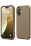 Liquid Silicone iPhone 16 Plus Case Cover - Full Body Protection, Shockproof, Slim, Anti-Scratch, Soft Microfiber Lining (Brown)