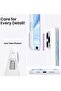 iPhone 16 Pro Max Soft Liquid Silicone Gel Case - Full Body Shockproof Protection with Matte Finish & Microfiber Lining (White) - 3