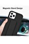 Case for iPhone 15 Pro Max, Back Stand with Magnetic Holder & Hand Grip, Anti-fall Shockproof Cover (Gray) - 4