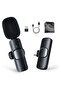 Mini Lavalier Microphone Clip-on Omnidirectional Mic Transmitter Receiver D11123-1—JA Black