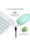 Ultra-Slim Bluetooth Keyboard and Mouse Combo Rechargeable Portable Wireless Set (Green) - 5