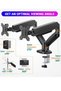 Dual Gas Monitor Mount - Articulating Gas Spring Monitor Arm, Adjustable VESA Mount Desk Stand - 2