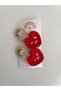 Girl's Knitted Snap Buckle (Red) - 2