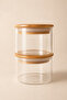 Nunez - Mini Bamboo Vacuum Lid 6-Piece Multi-Purpose Borosilicate Snack Bowl Glass Bowl 200 ml - 3