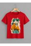 Unisex Oversize T-Shirt Fancy Cat Printed 100% Cotton T-Shirt Comfortable Fit