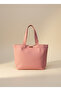 Minimalist Peach Pink Canvas Tote Bag - 2