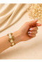 Bohemian Floral Detailed Wicker Handcuff Bracelet - 2