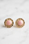 Pink Enamel Striped Vintage Earrings - 2