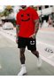 Unisex Oversize Shorts Set Short Sleeve T-Shirt Comfortable Fit Summer Casual Sports