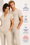 Lycra Scrubs Medical Uniform, Nurse Doctor Hospital Uniform, Men and Women, Healthcare Staff Uniforms, Navy Blue, Purple, Beige, Gray, Burgundy, Coffee, Orange, Blue, Mint, Sage Green, Green, Khaki