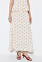 تنورة طويلة منقوشة من الفيسكون - بيج - 2
