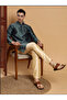 Mens Self Design Jacquard Silk Kurta Set - 6