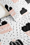 Cactus Powder Young Room Single Pique Set - Minimal Black 160X220 cm Quilted Bedspread - 3