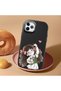 حافظة متوافقة مع هاتف iPhone 11 Pro، حافظة حماية للكاميرا من السيليكون الأسود، حافظة هاتف مزدوجة من السيليكون، مزينة بنمط فتاة - 2