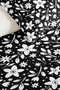 Black Floral Modern Young Room Single Pique Set-White Floral 160X220Cm Quilted Bedspread - 3