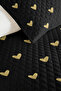 Black Hearts Minimal Youth Room Single Pique Set - Gold 160X220 cm Quilted Bedspread - 3