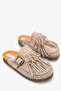 Daole Women's Casual Slippers with Genuine Leather Accessories - Mink Suede - 2