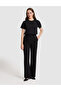 Black Flare Fit Fabric Trousers 50323329-Vr046