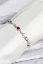 Brass Silver Color Mix Color Zircon Stone Flower Model Women's Bracelet - 2