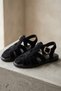 Denis Women's Black Suede Ankle Strap Buckle Casual Sandals - 2