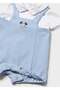 Newborn Baby Boy Shorts Overalls Blue - 3