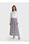 Nevavm Patterned Belmando Flared Skirt with Elastic Waist
