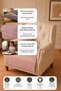 Hsn |   Cotton Single Armchair Cover for Seating |   Non-Slip Armchair Cover Sofa Shawl 85X95 cm Dusty Rose Color - 3
