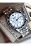 Functions Active, in Stylish Box, Silver Steel Band, White Dial, Men's Wristwatch with Calendar + Chain Bracelet - 5