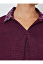 Burgundy Printed Collar Jalabiya - 4