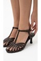 Velmya Women's Heeled Shoes Cage Detailed Closed Toe Thin Heel Ankle Strap Retro Sandals 8 cm - 6
