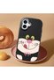 iPhone 16 Plus Compatible Case Camera Protector Black Silicone Couple Phone Case Cute Patterned - 2