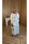 Efsun Ruffled Chiffon Dress Ecru - 3